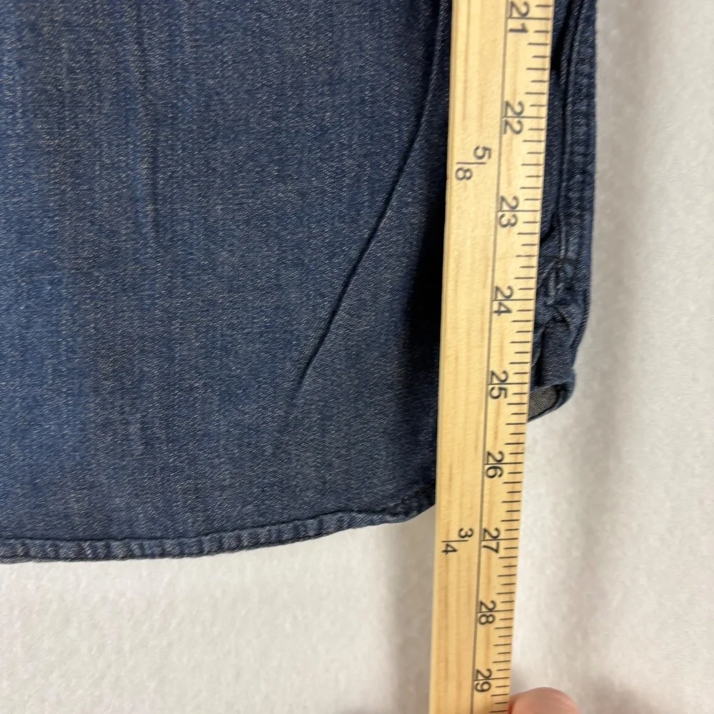 Converse, One Black Canvis, Western, Denim, Cotton, Shirt, Size L, Blue